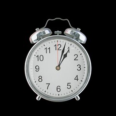 01:03 AM Vintage Steel Alarm Clock with Alloy Steel Body and Glass Twin Bell, Featuring Classic Analog Face with Detailed Hour and Minute Hands