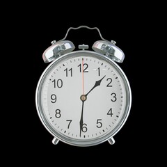 01:31 AM Vintage Steel Alarm Clock with Alloy Steel Body and Glass Twin Bell, Featuring Classic...