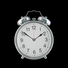01:51 AM Vintage Steel Alarm Clock with Alloy Steel Body and Glass Twin Bell, Featuring Classic Analog Face with Detailed Hour and Minute Hands