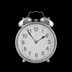 01:54 AM Vintage Steel Alarm Clock with Alloy Steel Body and Glass Twin Bell, Featuring Classic Analog Face with Detailed Hour and Minute Hands