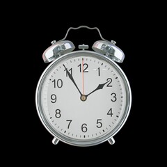 01:55 AM Vintage Steel Alarm Clock with Alloy Steel Body and Glass Twin Bell, Featuring Classic Analog Face with Detailed Hour and Minute Hands