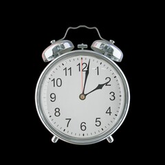 2:02 PM Vintage Steel Alarm Clock with Alloy Steel Body and Glass Twin Bell, Featuring Classic...