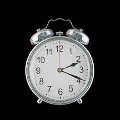 2:19 PM Vintage Steel Alarm Clock with Alloy Steel Body and Glass Twin Bell, Featuring Classic...
