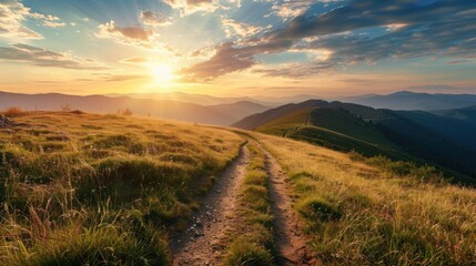 Mountain Trail at Sunset