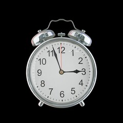 2:57 PM Vintage Steel Alarm Clock with Alloy Steel Body and Glass Twin Bell, Featuring Classic...