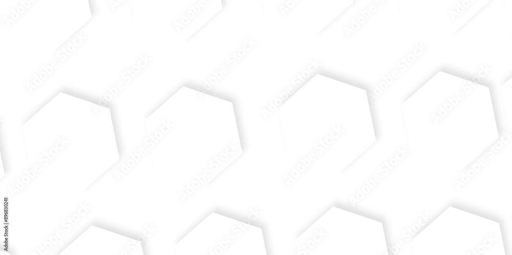 Poster 3d hexagonal structure futuristic white background and embossed hexagon abstract with hexagon backgr