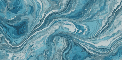 Silver and blue wavy sea ocean marble texture background.