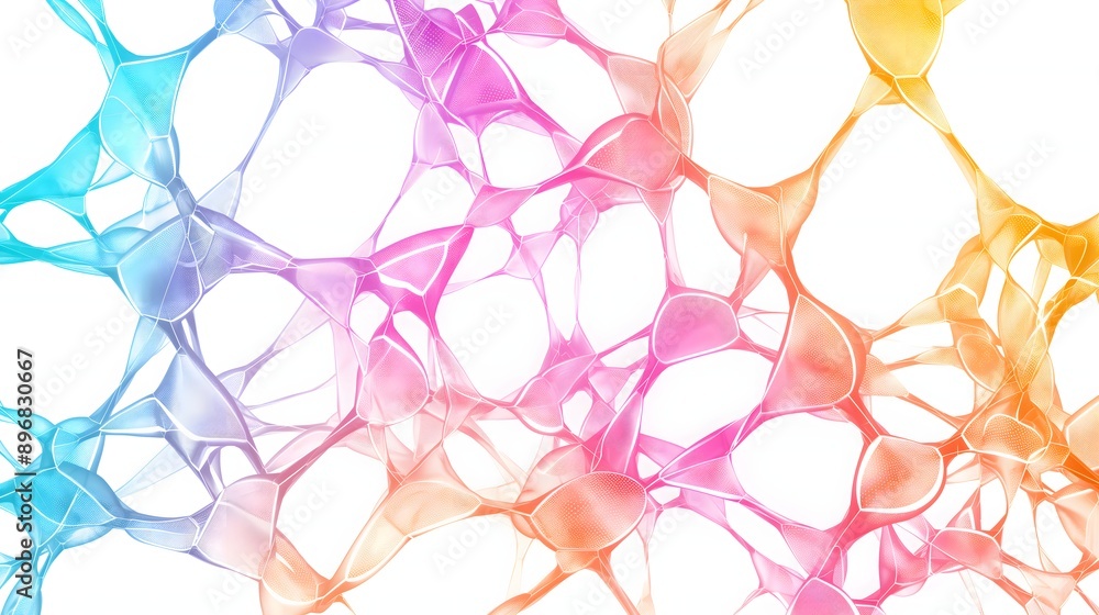 Poster 39. interconnected geometric shapes forming a complex network with gradients