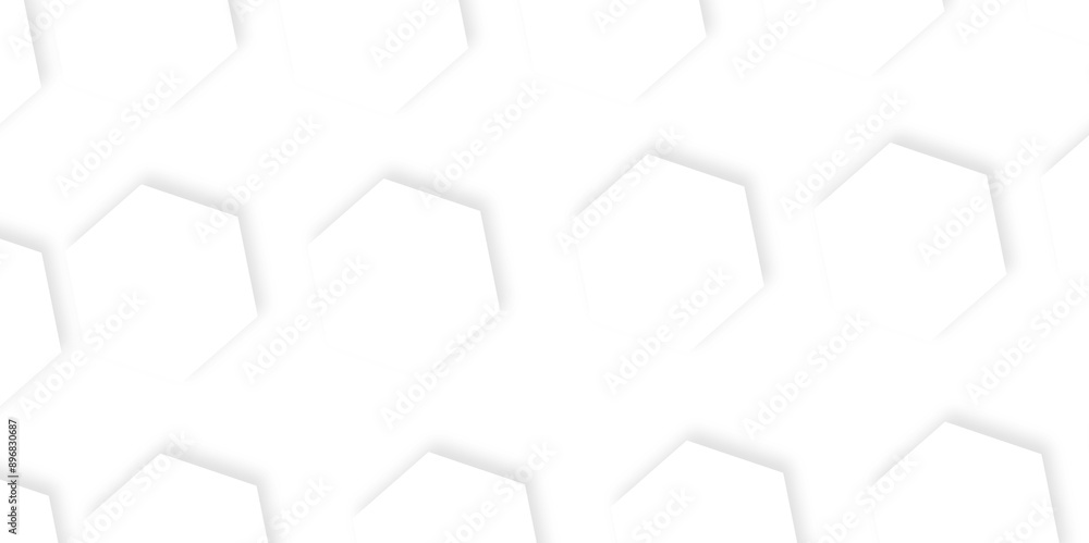 Poster 3d hexagonal structure futuristic white background and embossed hexagon abstract with hexagon backgr