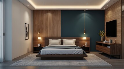 3d render of a contemporary room interior, modern, minimalist