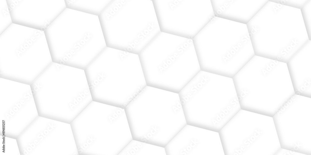 Poster 3d hexagonal structure futuristic white background and embossed hexagon abstract with hexagon backgr