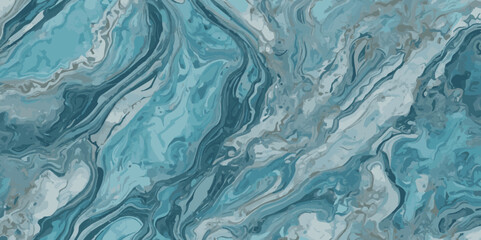 Silver and blue wavy sea ocean marble texture background.