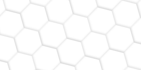3d hexagonal structure futuristic white background and embossed hexagon abstract with hexagon background. honeycomb hexagonal background. Hexagon shape, white, shiny gray. hexagon pattern shape.