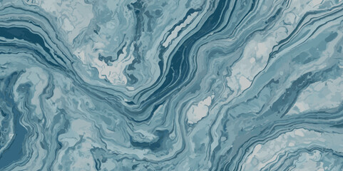 Silver and blue wavy sea ocean marble texture background.