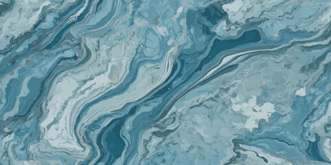 Vector abstract soft blue and silver print sea water and ocean marble texture background.