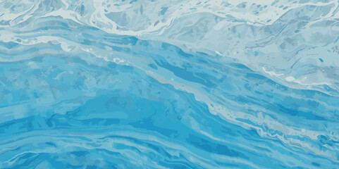 Obraz premium Vector watercolor ocean wave line blue and white background. Ocean sea art with natural template. Seamless soft blue ocean pattern wave water background.