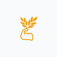 wheat strength vector logo design