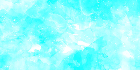  Blue turquoise teal mint cyan white and blue watercolor vector background, shiny beautiful blue cloudy sky, Soft white and blue watercolor texture Hand drawn paint of watercolor splashes and stains.