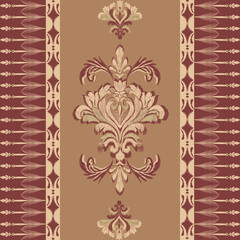 ikat floral Pattern hand draw, Motif ethnic  seamless textile illustration,  embroidery, print striped ornament floral, pattern, design for wrapping, silk, scarf, background, textile, 