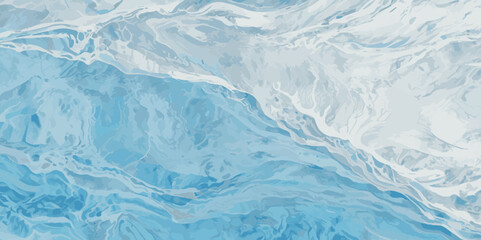 Watercolor surface ocean water wave, seamless blue water ocean wave background. Blue water ocean surfing wave.