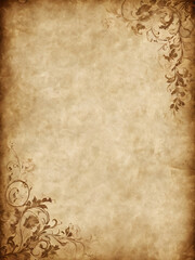 Old parchment paper background with sepia tones