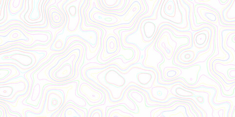 Obraz premium Natural printing illustrations of maps. panorama view multicolor wave curve lines banner background. topographic map in contour line light topographic topo contour map and ocean topographic line map.