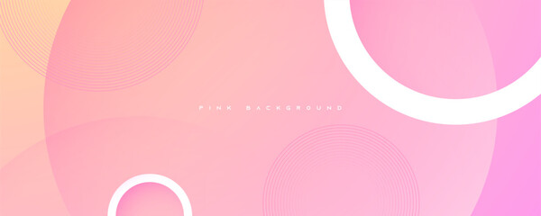 Pink abstract background, pastel color pink and yellow gradient. Circle shape decoration background.