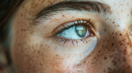 A macro shot of a person's face