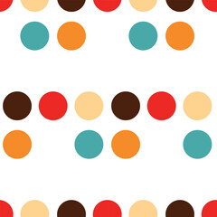 Web Seamless colorful polka dot background .Retro colors .