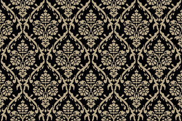 Ikat tribal Indian seamless pattern. Ethnic Aztec fabric carpet mandala ornament native boho chevron textile.Geometric African American oriental traditional vector illustrations. Embroidery style.