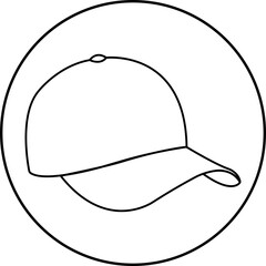 Cap icon in trendy outline style with editable stock. Casual textile style accessory. Baseball hat sketch for web, mobile and infographics. Hand drawn baseball hat vector on transparent background.