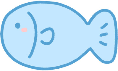 blue fish, cartoon icon