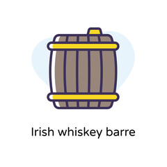 Irish whiskey barre vector icon