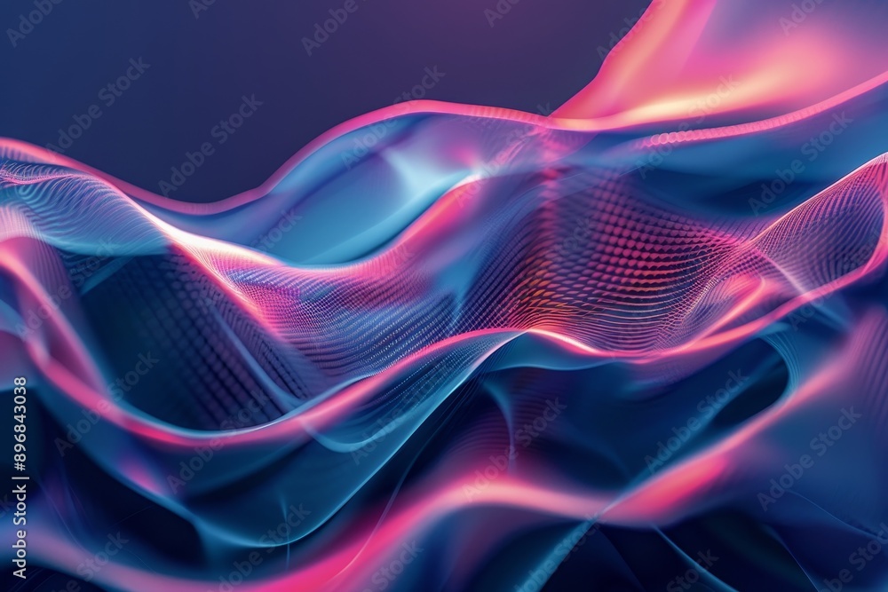 Fototapete A visually striking abstract background featuring intertwining blue and pink hues creating a fluid and dynamic design, Experiment with line charts to create a fluid and dynamic abstract background