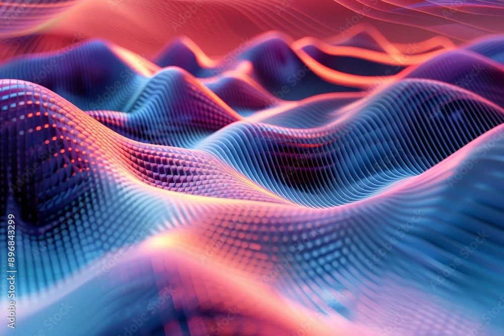 Poster abstract wavy waves creating a dynamic and intricate pattern in this digital artwork, experiment wit