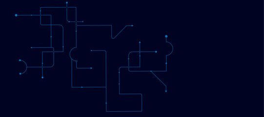 Vectors High-tech connection system on a blue background. Social networking and digital communication technology concept background