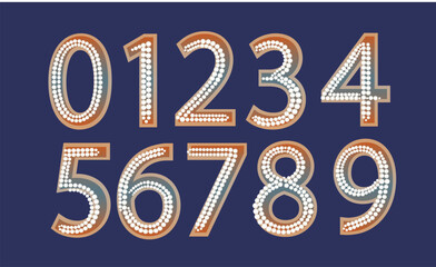 Elegant numbers font, blue font