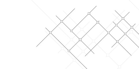 Network technology and Connection concept. Circuit connects lines and dots.