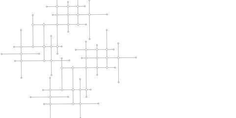 Network technology and Connection concept. Circuit connects lines and dots.