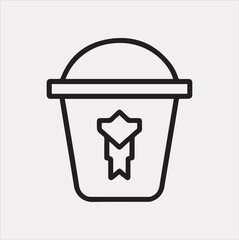 Bucket outline linear style silhouette vector illustration on a white background