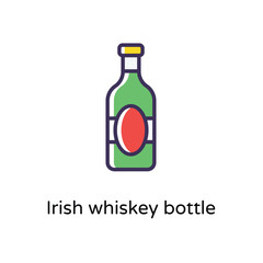 Irish whiskey bottle vector icon