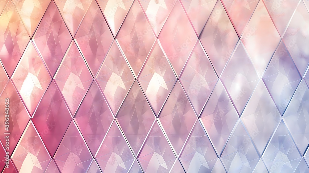 Poster 17. elegant diamond shapes arranged in a repeating pattern with gradient shading