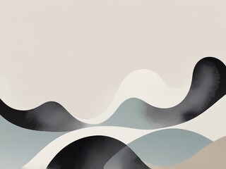 Abstract Ink Painting in Zen feeling	
