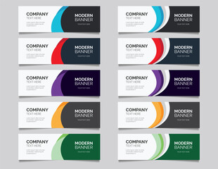Set of modern banner template with abstract flow design
