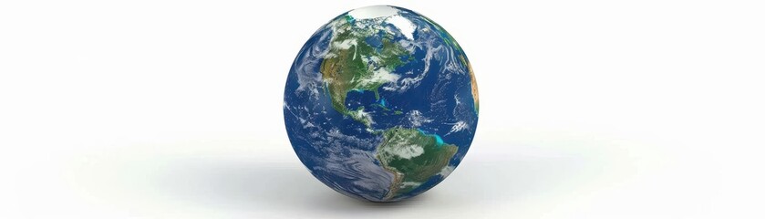 A beautiful rendering of the Earth, showcasing its rich landscapes and vibrant colors, perfect for environmental themes.