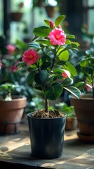 A Camelia Flower plant placed