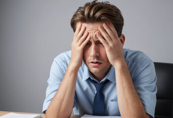  A person feeling stressed and overwhelmed. 