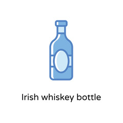 Irish whiskey bottle vector icon