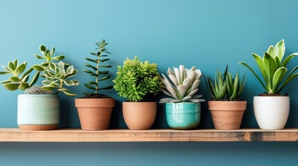 Fototapeta premium Succulents and Plants on a Shelf