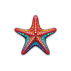 Animal starfish cartoon art vector. seashell ocean coloring design.